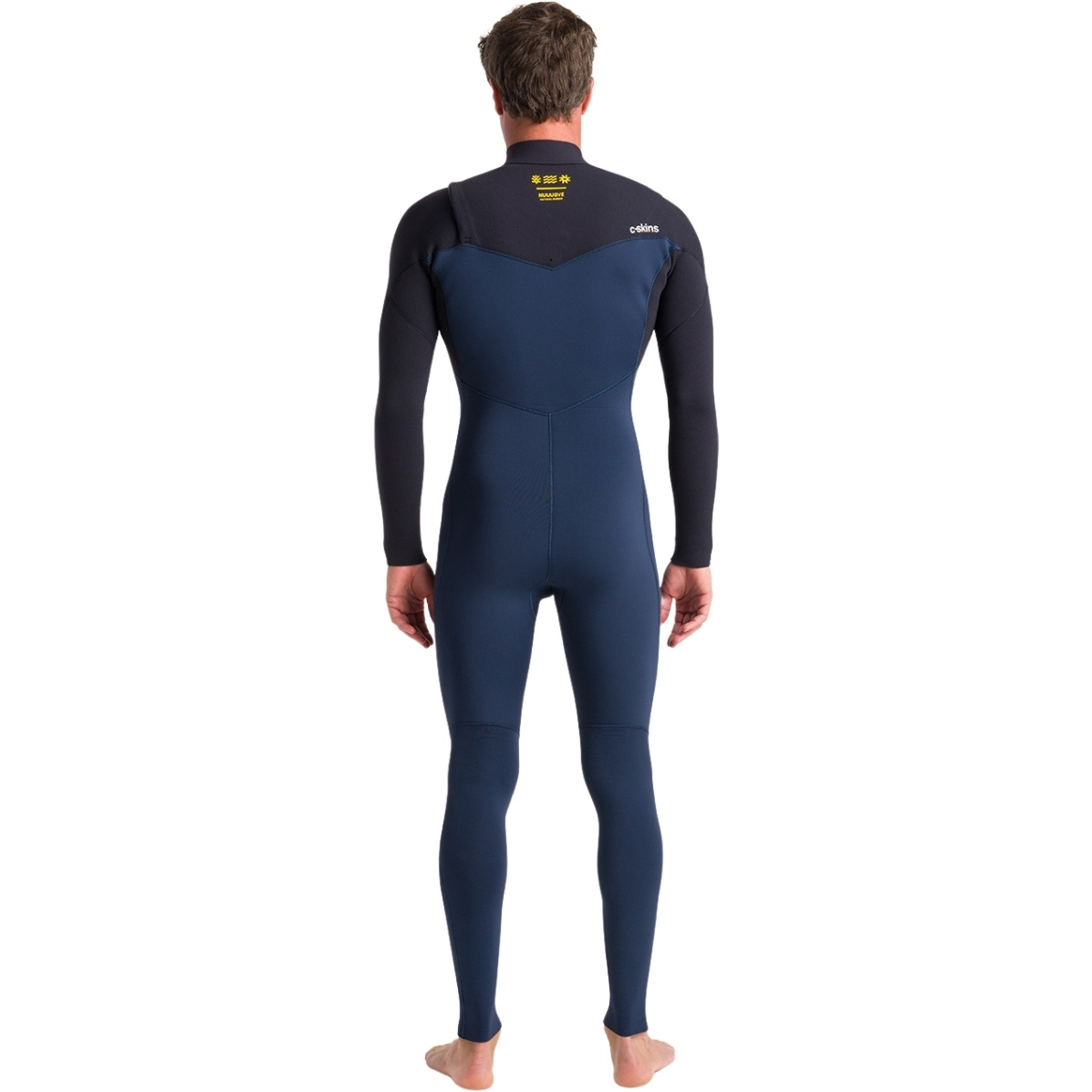 2026 C-Skins Herre NuWave Session 3/2mm GBS Chest Zip Våddragt C-NSE32MCZ - Bluestone / Sort X /... Saffron